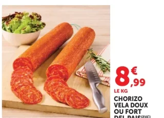 Chorizo Vela doux ou fort Del Pais
