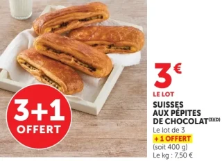 Suisses aux pépites de chocolat U