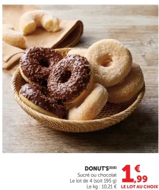 DONUT'S Sucré ou chocolat