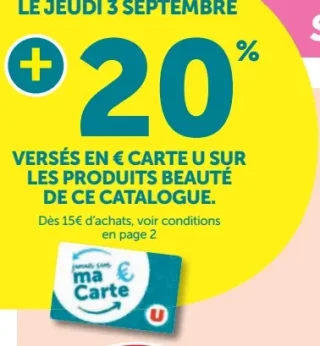 Crédit sur Carte U - Produits beauté de ce catalogue