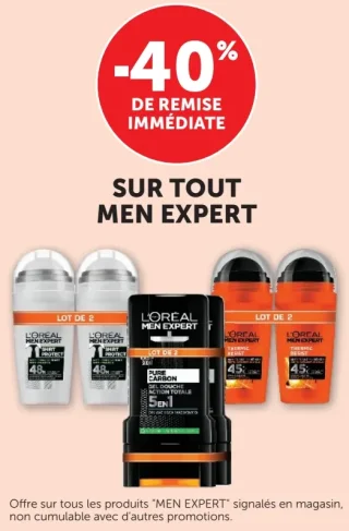 Gamme de soins et douches Men Expert
