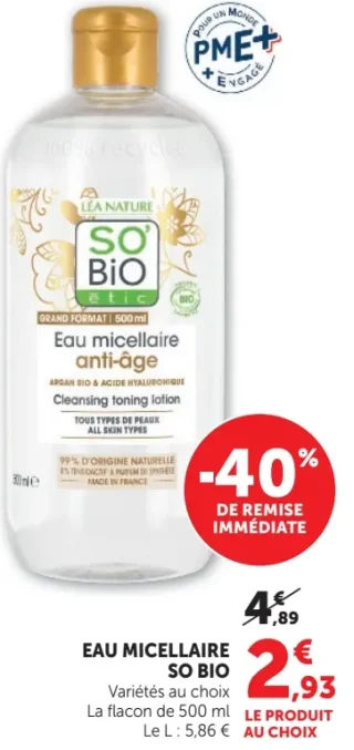 Eau micellaire anti-âge SO'BiO étic