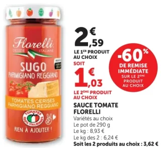 Sauce tomate Florelli Sugo Parmigiano Reggiano