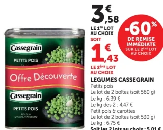 Legumes Cassegrain Petits pois