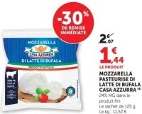 MOZZARELLA PASTEURISE DE LATTE DI BUFALA CASA AZZURRA