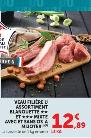 Veau Filière U Assortiment Blanquette et Mixte avec et sans os à mijoter