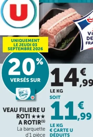 Veau Filière U Rôti ★★★ à Rôtir