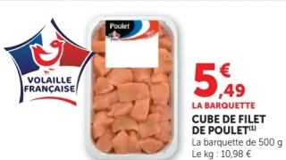 Cube de filet de poulet