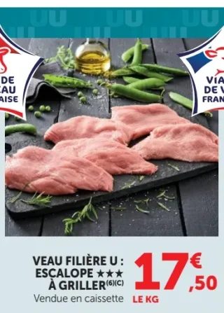 Veau Filière U : Escalope à griller