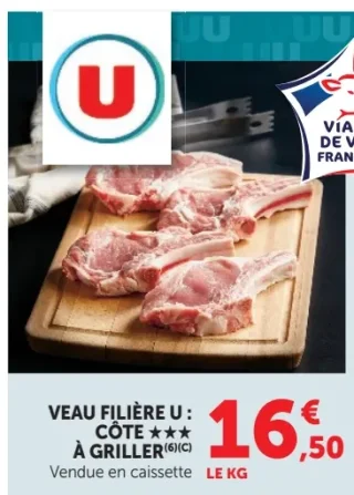 Veau Filière U : Côte à griller