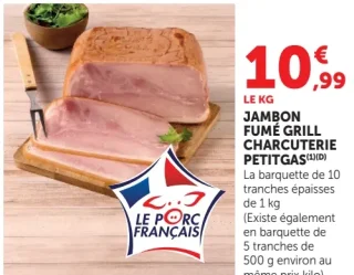 Jambon fumé grill Charcuterie Petitgas