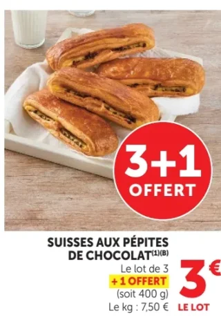 SUISSES AUX PÉPITES DE CHOCOLAT