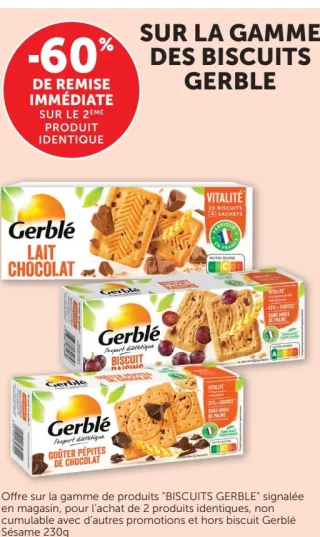 Gamme des biscuits Gerblé
