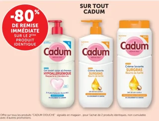 Gamme de gels douche et crèmes lavantes Cadum