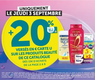 Offre Spécial Beauté: +20% versés en Carte U