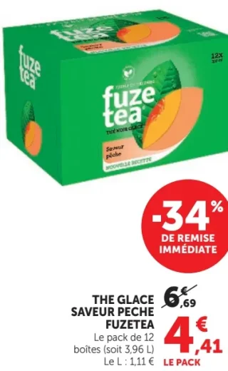 Thé glacé saveur pêche Fuze Tea