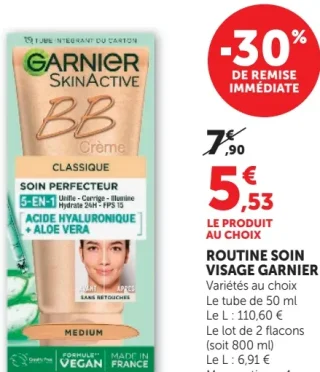 Routine Soin Visage Garnier BB Crème