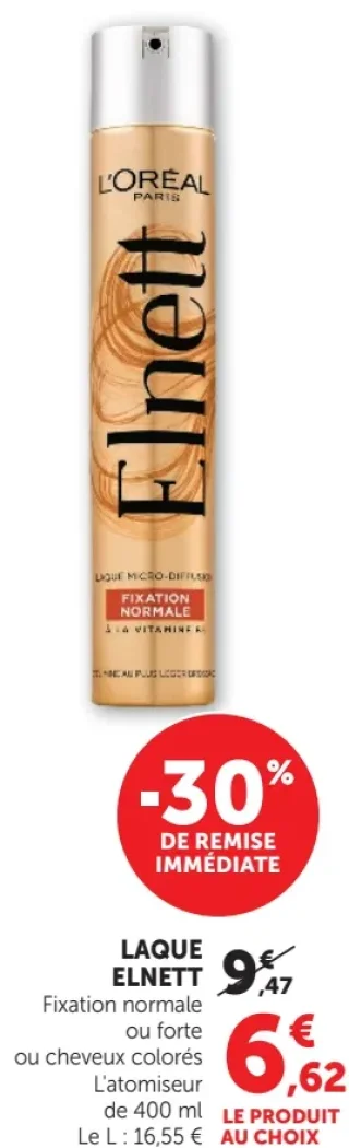Laque Elnett Fixation normale ou forte ou cheveux colorés