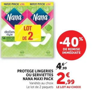 Protège-lingeries ou serviettes Nana Maxi Pack