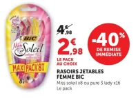 Rasoirs jetables femme Bic