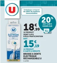 Brosse à dents électrique rechargeable U