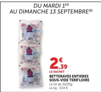 BETTERAVES ENTIERES SOUS-VIDE TERR'LOIRE