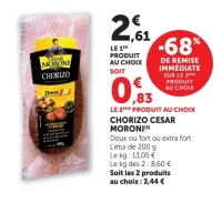 Chorizo Cesar Moroni Doux ou fort ou extra fort