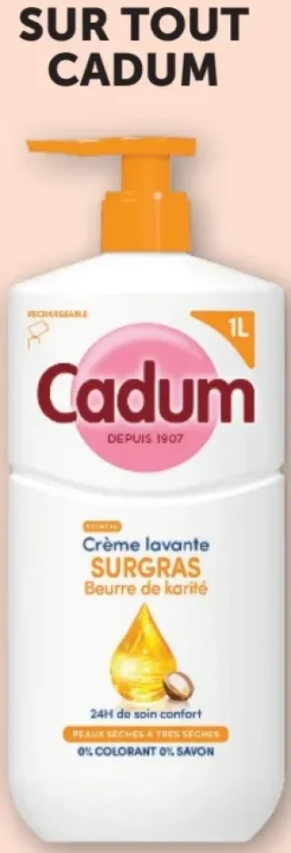 Crème lavante SURGRAS Beurre de karité Cadum 1L
