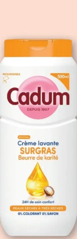 Crème lavante SURGRAS Beurre de karité Cadum 500ml