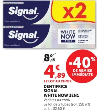 Dentifrice Signal White Now 3en1