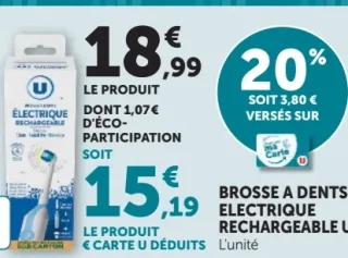 Brosse à dents électrique rechargeable U