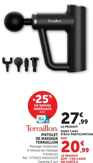 Pistolet de massage Terraillon Fitness Massager