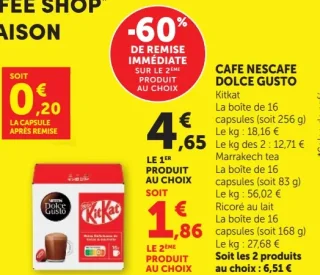 Café Nescafé Dolce Gusto Kitkat, Marrakech tea, Ricoré au lait