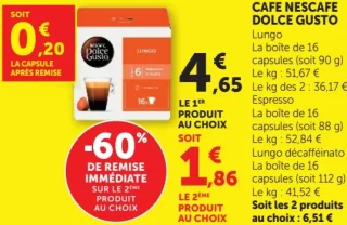 Café Nescafé Dolce Gusto Lungo, Espresso, Lungo décafféinato
