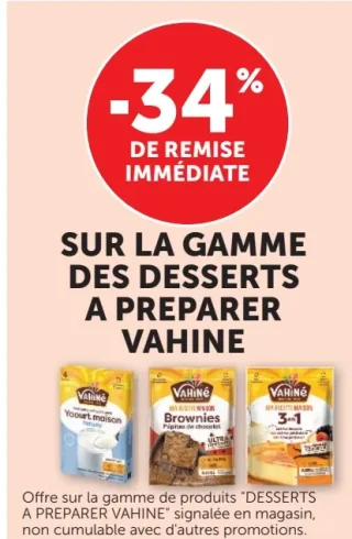Gamme des desserts à préparer Vahiné