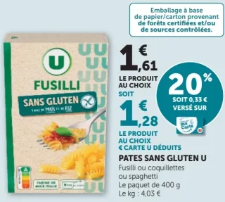 Pâtes sans gluten U