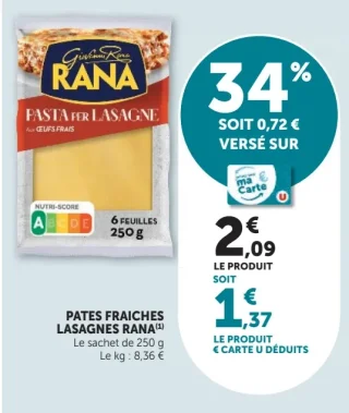 PATES FRAICHES LASAGNES RANA