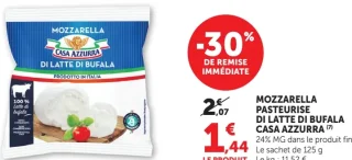 Mozzarella pasteurisée di latte di bufala Casa Azzurra