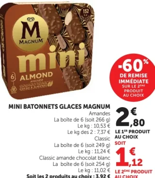 Mini bâtonnets glaces Magnum