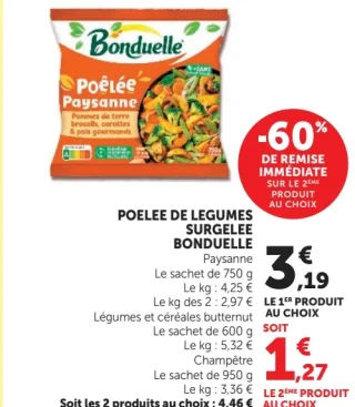 Poêlée de légumes surgelée Bonduelle