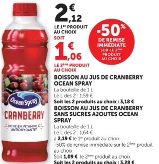 Boisson au jus de cranberry Ocean Spray