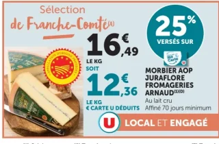 Morbier AOP Juraflore fromageries arnaud