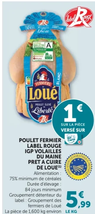Poulet Fermier Label Rouge IGP Volailles du Maine De Loué