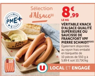 Véritable Knack d'Alsace ou Saucisse de Francfort Pierre Schmidt