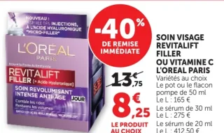 Soin Visage Revitalift Filler ou Vitamine C L'Oréal Paris