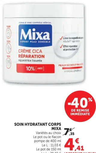 Soin Hydratant Corps Mixa
