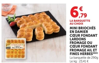Mini Briochés en damier cœur fondant lardons fromage ou cœur fondant fromage ail et fines herbes