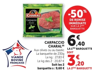Carpaccio Charal aux olives ou au basilic