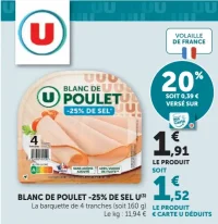 Blanc de poulet -25% de sel U