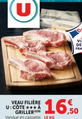 Veau Filière U : Côte *** à griller